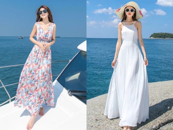 Đầm maxi đi biển cách điệu