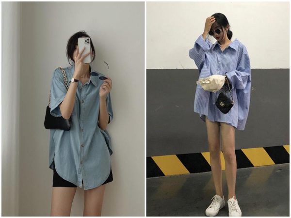 Phối đồ với áo sơ mi oversize nữ