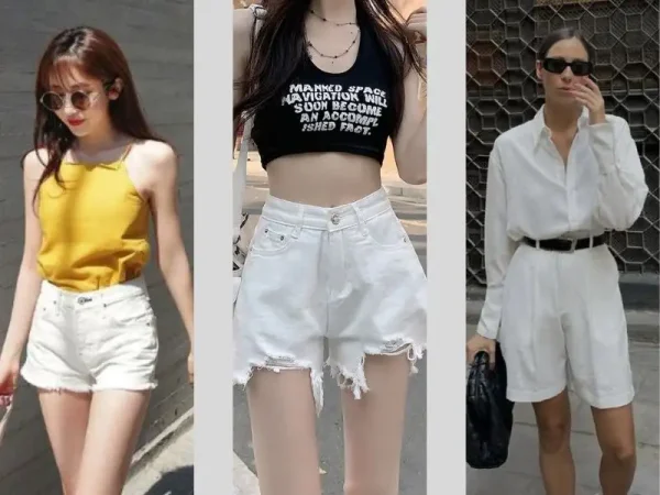 Quần short trang nữ mặc với áo gì