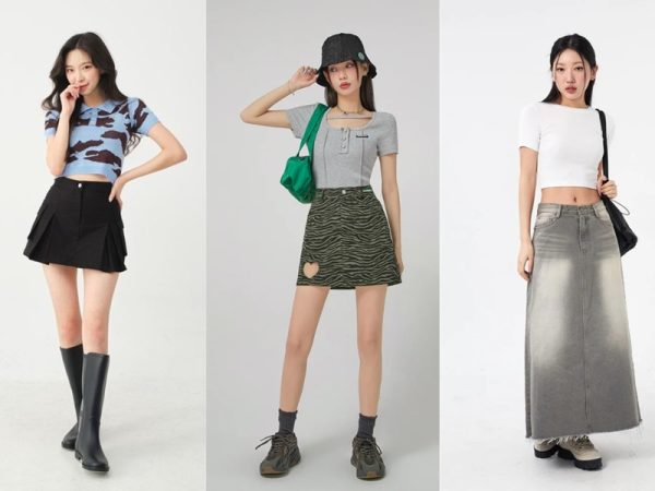 Phối đồ với chân váy chữ a