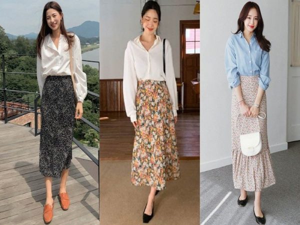 Phối đồ với váy hoa nhí