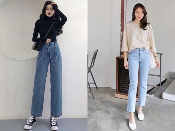 Quần jean ống đứng mặc với áo gì