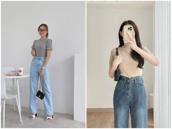 Quần jean ống suông mặc với áo gì đẹp
