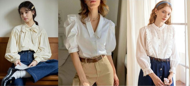 Những mẫu áo blouse style vintage đem lại một vẻ ngoài nữ tính, dịu dàng