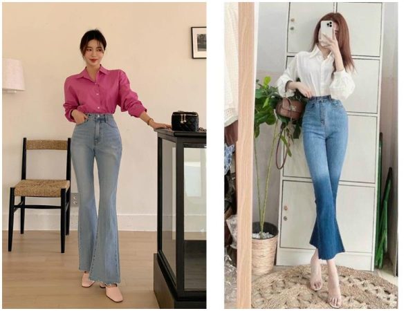Cách phối đồ với quần jean ống loe
