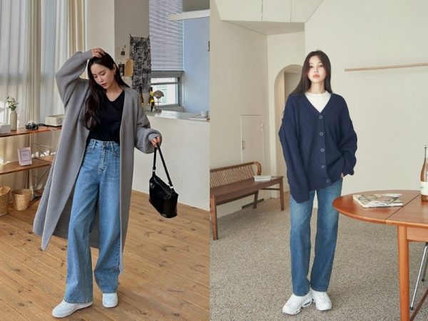 Phối đồ với áo cardigan