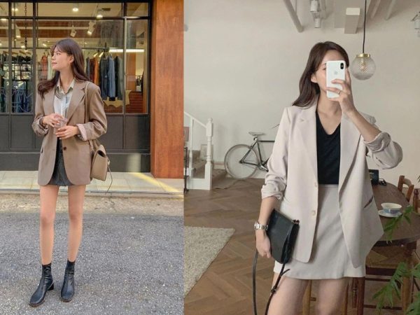 Áo blazer kết hợp chân váy