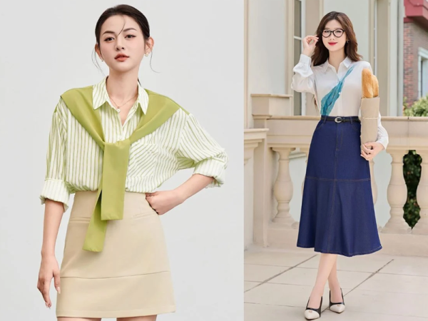 Các kiểu áo công sở trẻ trung