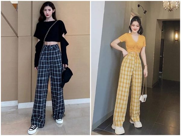Quần sọc caro phối với áo gì